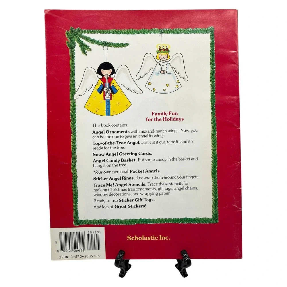 Vintage Christmas Angels Cutouts Book Scholastic 1995 Unused Stickers